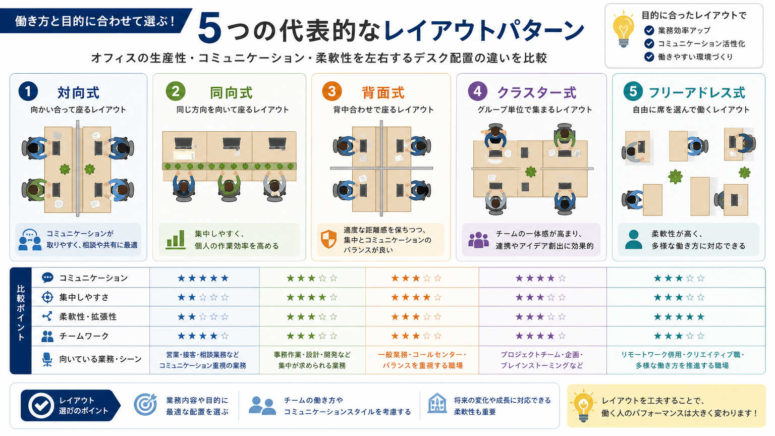 レイアウト設計の基本｜代表的なレイアウトパターンの種類