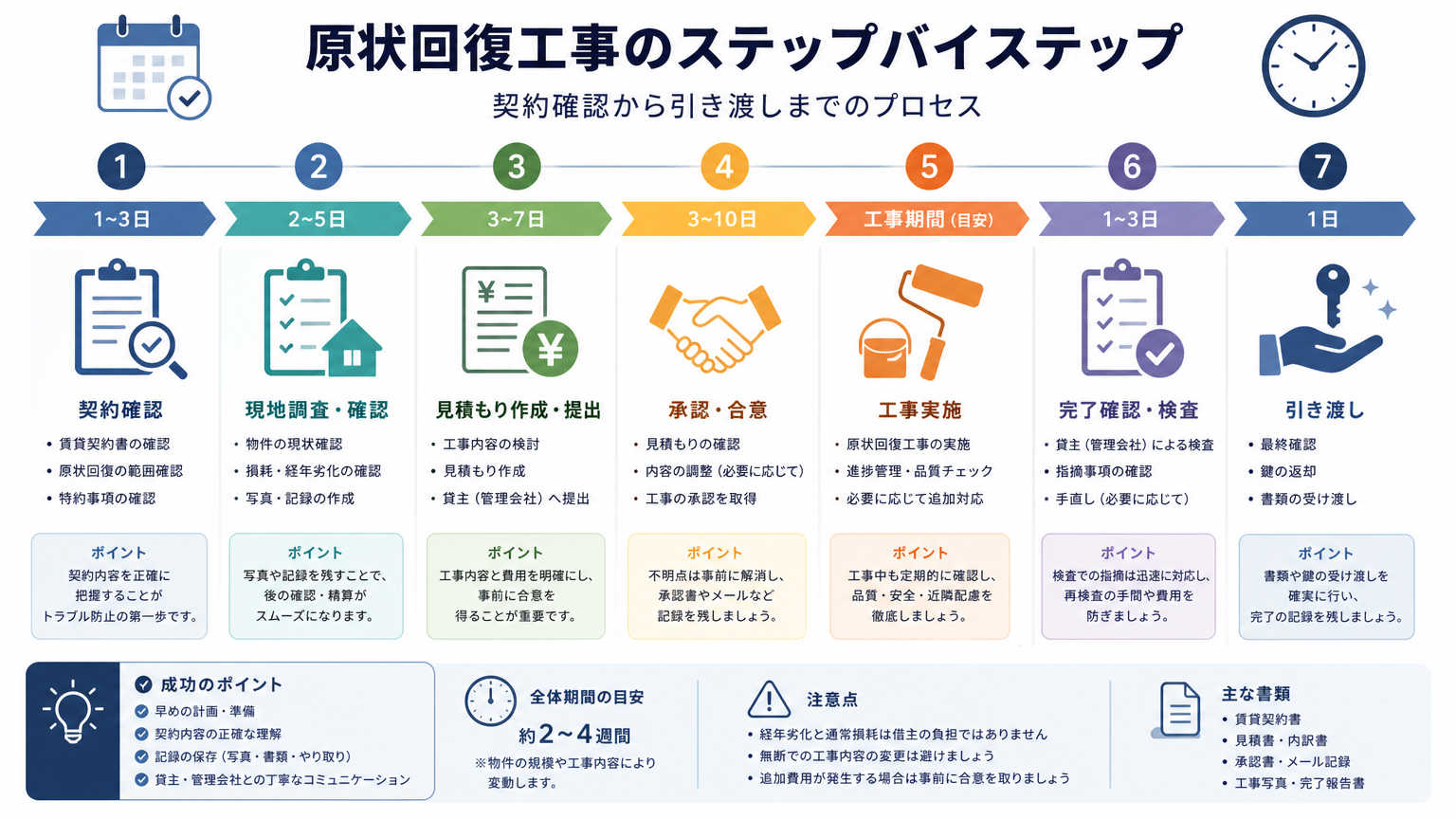 原状回復工事の進め方(手順)